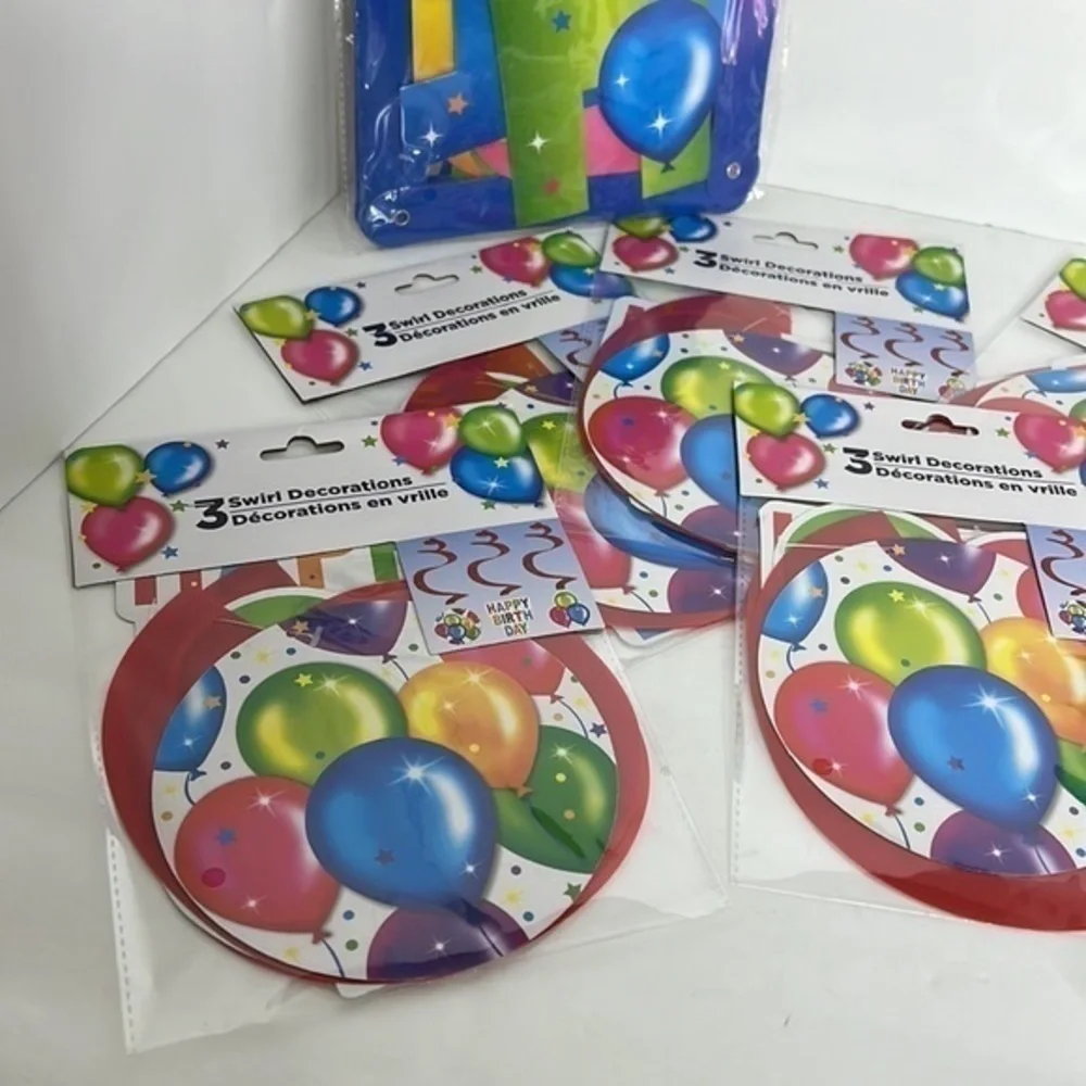 Swirl Birthday Decorations, Birthday Banners
